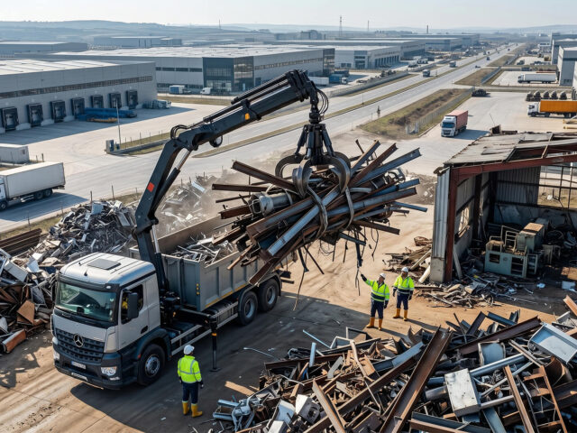 Arnavutköy Hadımköy sanayi bölgesi ve Ömerli'de fabrika imalat hurdası alan Hurda Demir Bakır vinçli aracı.